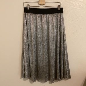 LuLaRoe Silver Metallic Party Skirt